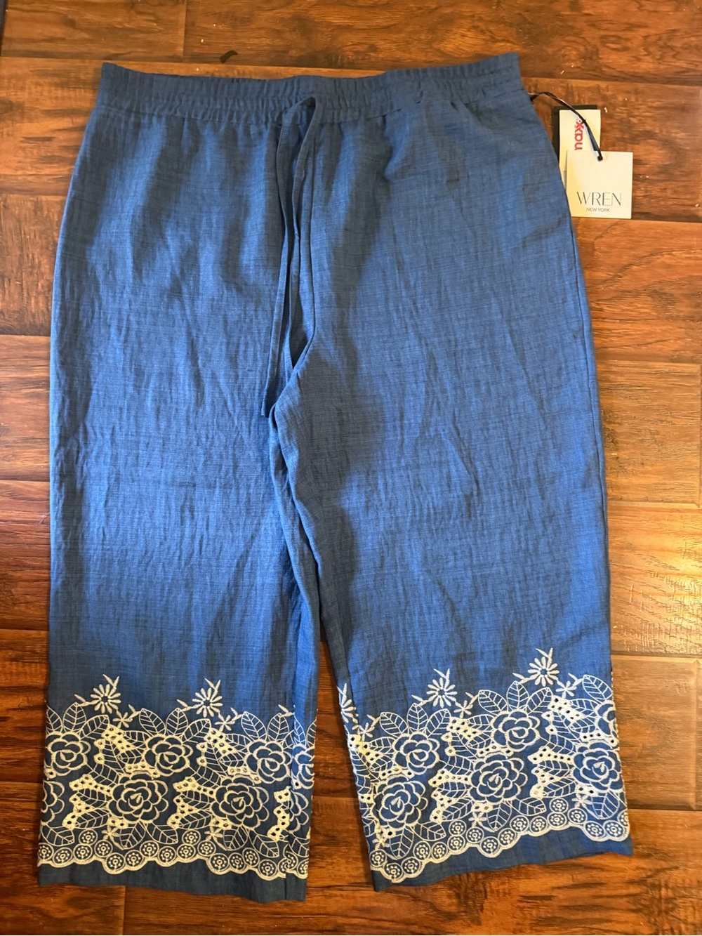 Wren Navy Blue Elastic Waist Pull-On Pants